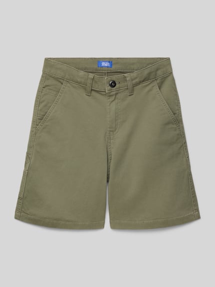 JACK & JONES Bermuda met steekzakken, model 'TONY' Olijfgroen - 1