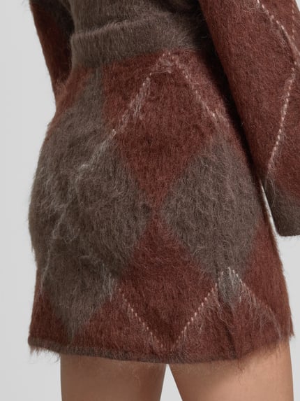YAS Tricotrok met elastische band model 'ARGY' Donkerbruin - 3