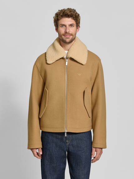 Emporio Armani Jacke mit Logo-Stitching und Pattentaschen Beige 4