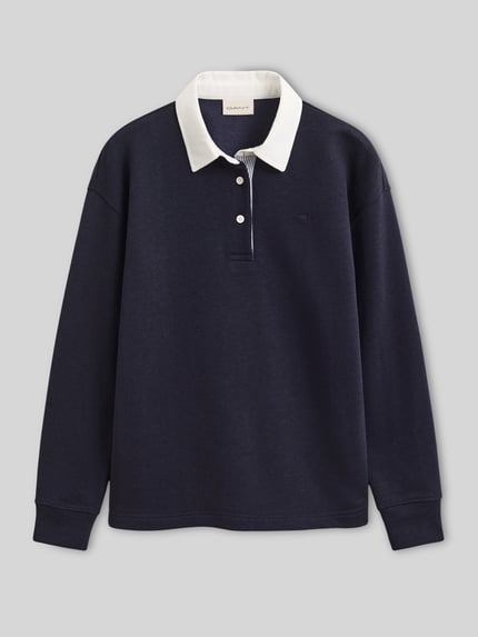 GANT Sweatshirt mit Polokragen RUGGER SWEAT Marine 2