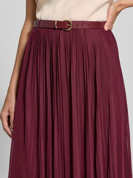 ZABAIONE Midirock aus elastischem Material-Mix Modell 'So44nata' Bordeaux 3