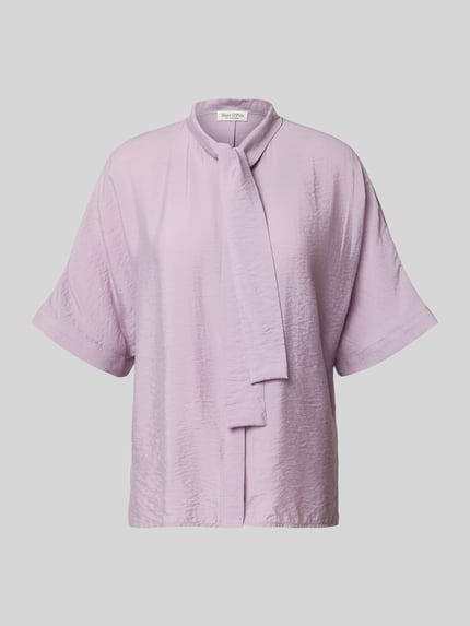 Marc O'Polo relaxed fit strikblouse van viscosemix Lila - 2