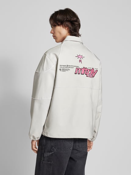 Multiply Apparel Regular Fit Hemdjacke mit Umlegekragen Hellgrau 5