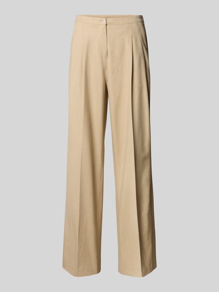 OPUS Ausgestellte Stoffhose mit Leinen-Anteil Modell 'Maiga' Sand 2