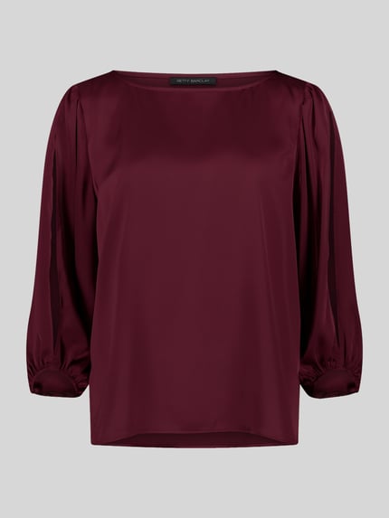 Betty Barclay Langarmbluse mit Satin-Ballonärmeln Bordeaux 2