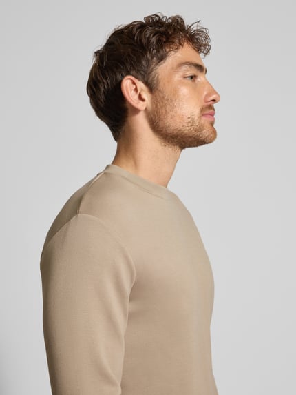 Selected Regular Fit Sweatshirt aus Viskose-Mix Modell 'EMANUEL' Beige 3