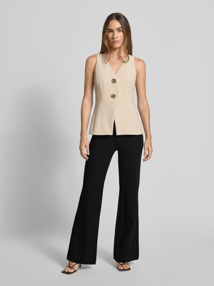 MAC Wide Leg Stoffhose aus Viskose-Mix mit elastischem Bund Black 1