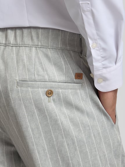 CG – CLUB of GENTS Spodnie materiałowe o kroju tapered fit z aplikacją model ‘Clow’ Limonkowy 3