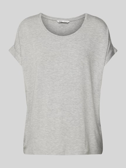 ONLY T-shirt z okrągłym dekoltem model 'MOSTER' Jasnoszary melanż 2