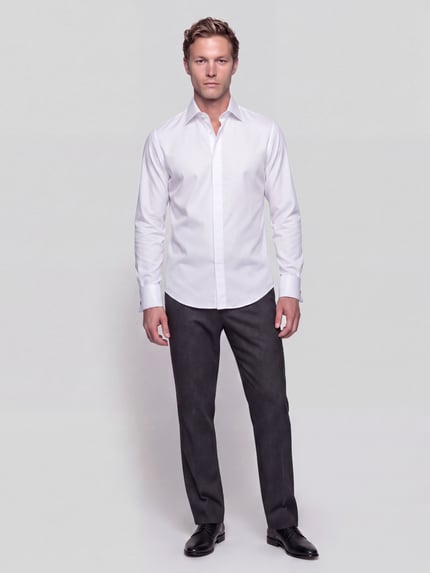 Seidensticker Slim Fit Businesshemd mit verdeckter Knopfleiste Weiss 1