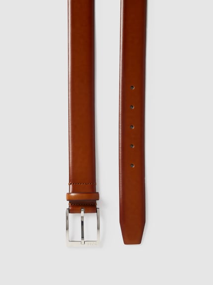 BOSS Ledergürtel mit Dornschließe Modell 'Elloy' Cognac 3