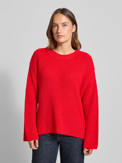 American Vintage Sweter z dzianiny z okrągłym dekoltem model ‘CRASHWAY’ Czerwony 4