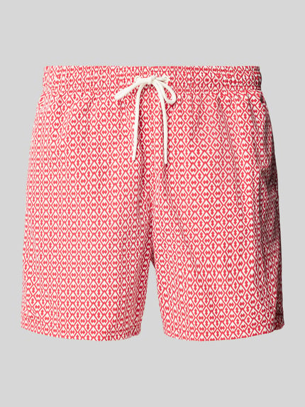 Tommy Hilfiger Regular Fit Badehose mit Tunnelzug Rot 1