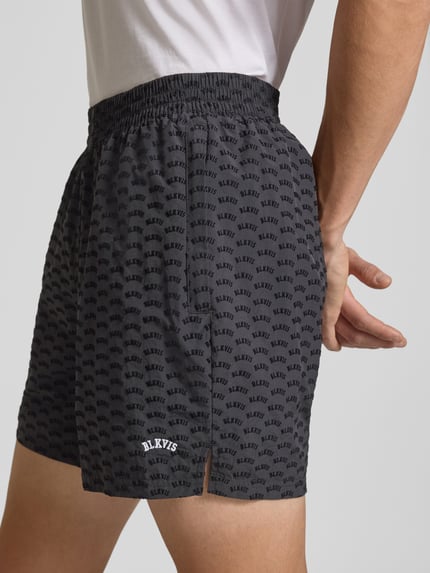 BLKVIS Korte regular fit broek met labelstitching Zwart - 3