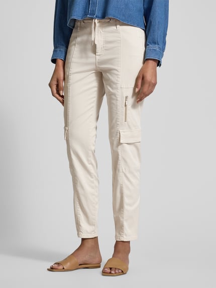 monari Slim Fit Cargohose mit Tunnelzug Beige 4