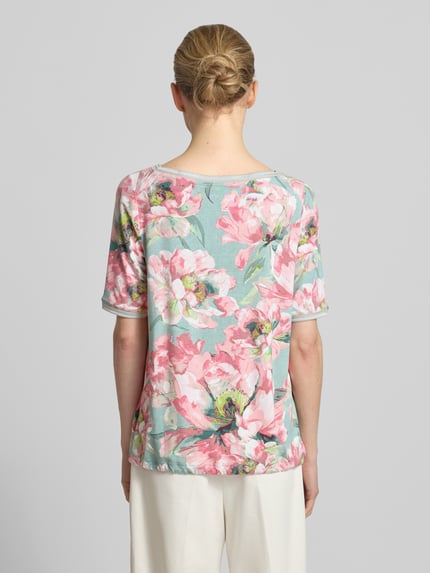 Betty Barclay T-shirt van mix van viscose en elastaan met statementprint Rosé - 5