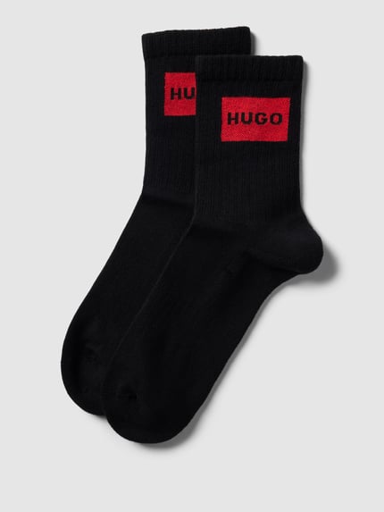 HUGO Sokken met labeldetail in een set van 2 paar Zwart - 1