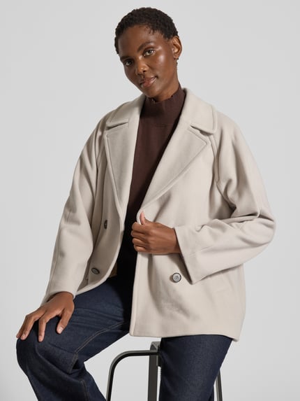 Marc O'Polo Regular Fit Wolljacke mit doppelreihiger Knopfleiste Beige 3