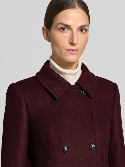 HUGO Wollmantel Modell 'Medita' mit Zierknöpfen Bordeaux 3