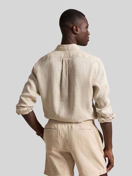 Polo Ralph Lauren Relaxed Fit Freizeithemd aus reinem Leinen Hellgrau 5