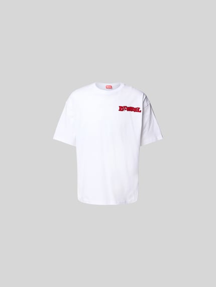 Diesel T-Shirt mit Label-Print Weiss 2
