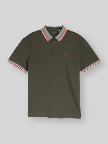 Tom Tailor Koszulka polo z czystej bawełny o kroju regular fit Oliwkowy 2