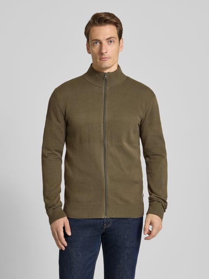 Lindbergh Cardigan mit Stehkragen und Reißverschluss Schlamm 4
