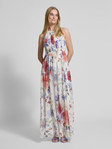 Jake*s Cocktail Abendkleid mit gelegten Falten Ecru 4