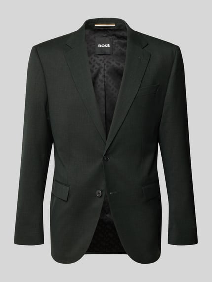 BOSS Regular Fit Sakko aus Wolle mit Logo-Futter Modell 'Jasper' Dunkelgruen 1