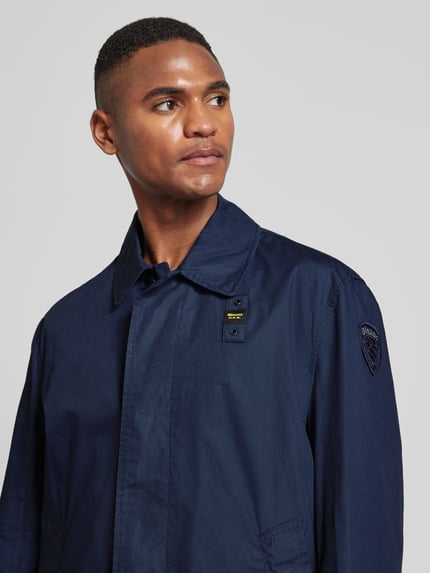 Blauer USA Parkamantel mit Label-Badge Modell 'HUDSON' Marine 3