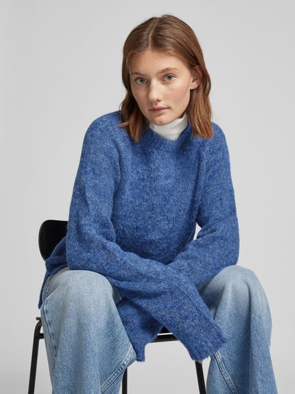 NOISY MAY® Strickpullover mit gerippten Abschlüssen Modell 'SUTTON' Royal 3