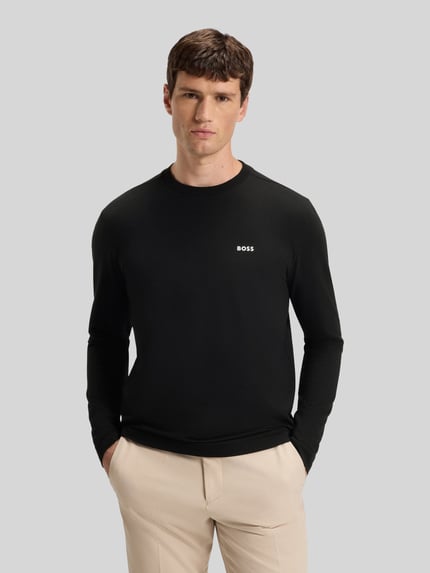 BOSS Green Longsleeve mit Logo-Schriftzug Black 4