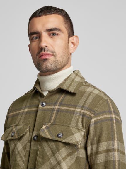 JACK & JONES Premium Slim fit overhemdjack met kentkraag, model 'RAYMOND' Rietgroen - 3