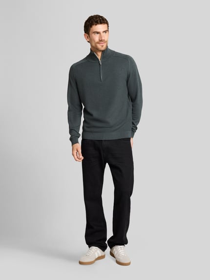 Tom Tailor Regular fit pullover met schipperskraag Olijfgroen - 1