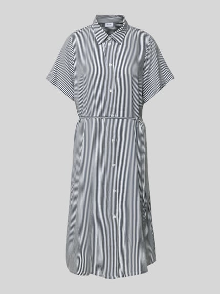 VILA Hemdblusenkleid aus Viskose mit Taillenband Modell 'Viragna' Marine 2