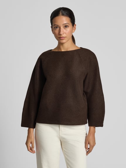 OPUS Regular Fit Sweatshirt mit U-Boot-Ausschnitt Modell 'Gusera' Dunkelbraun 4