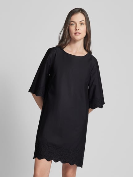 Esprit Minikleid in unifarbenem Design mit Rundhalsausschnitt Black 4