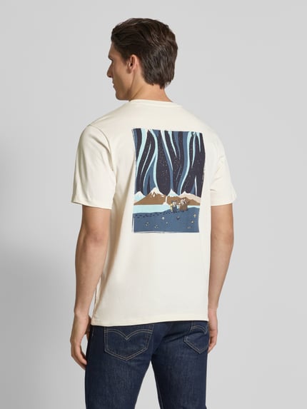 KnowledgeCotton Apparel Regular Fit T-Shirt mit Label-Print Offwhite 5