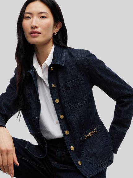 Tommy Hilfiger Jeansjacke mit goldfarbenen Kettendetails Jeansblau 3