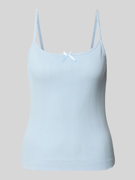 Produktfoto, Regular Fit top uit puur katoen model 'MARIE' van Pieces in effen kleuren met structuurpatroon, ronde hals, mouwloos design.