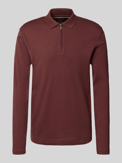 Christian Berg Men Slim fit poloshirt met ritssluiting Metallic rood - 2
