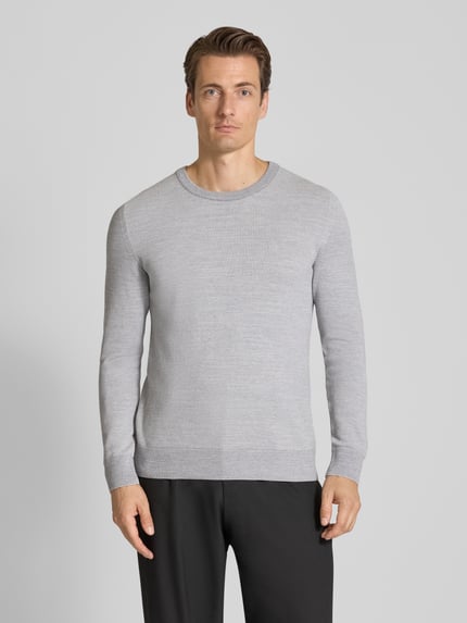 Marc O'Polo Regular fit gebreide pullover van zuiver katoen Lichtgrijs - 4