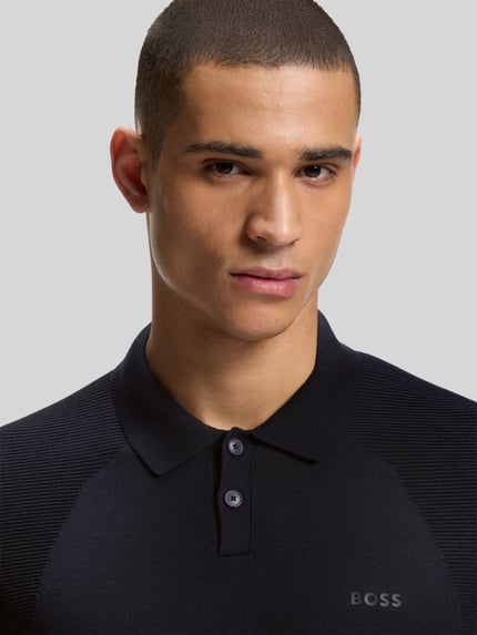 BOSS Green Poloshirt mit Logo Detail Marine 3