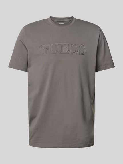 GUESS Activewear T-Shirt mit Label-Print Modell 'ALPHY' Anthrazit 2