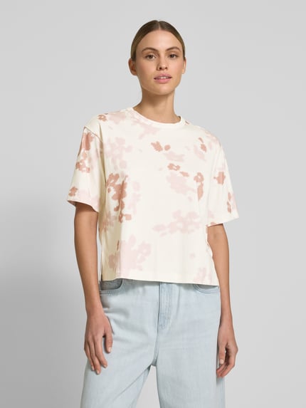 Jake*s Studio Woman Cropped T-Shirt mit geripptem Rundhalsausschnitt Terra 4