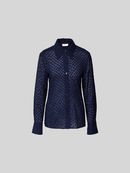 Lala Berlin Bluzka koszulowa o kroju slim fit z kołnierzykiem Ciemnoniebieski 2