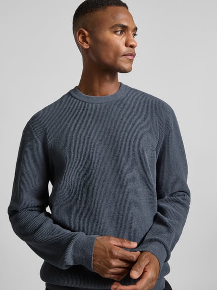 Jake*s Studio Men Regular Fit Longsleeve mit Rundhalsausschnitt Rauchblau 3