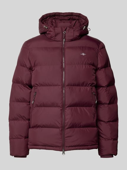 Productfoto, Regular Fit Steppjacke met tweewegsrits van GANT, herensteppjack in bordeauxrood, gladde stof, horizontale stiksels