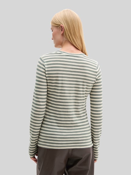 Marc O'Polo Langarmshirt mit Rollsaum-Akzent Aqua 5