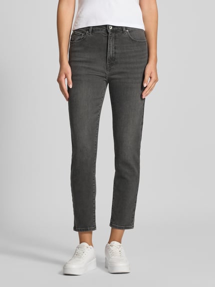 ONLY Slim fit jeans van katoenmix model 'EMILY' Middengrijs - 4